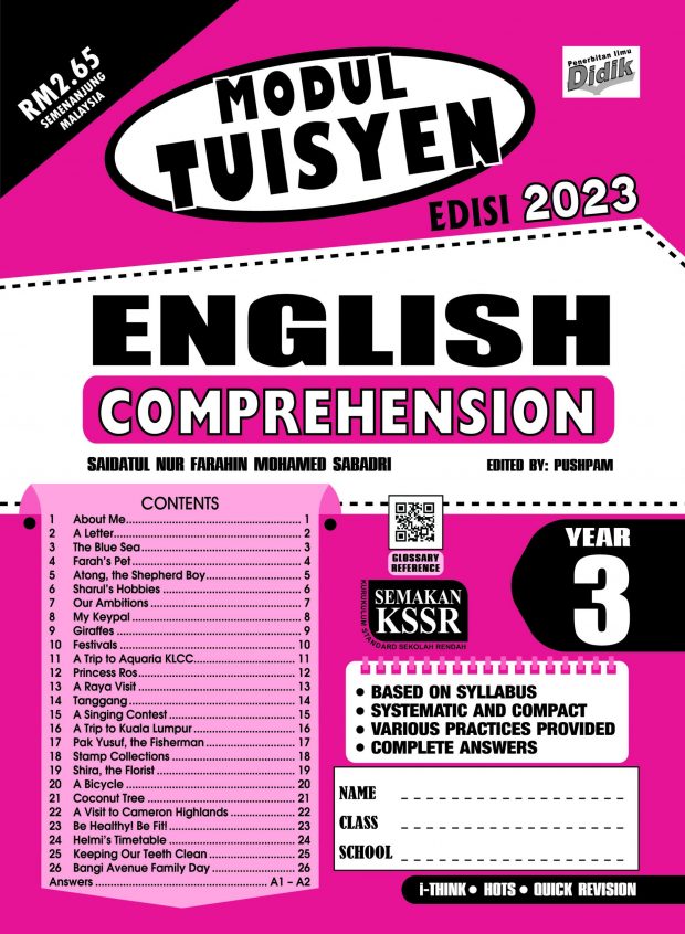 Modul Tuisyen Edisi 2023 English Year 3 Comprehension Pustaka 